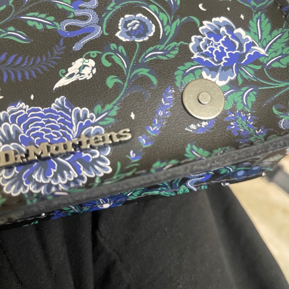Dr Martens mystic Satchel‎ Bag Floral Print Black Blue Green Leather Crossbody - Picture 11 of 12